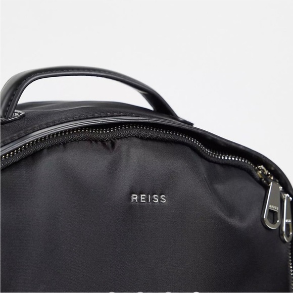 Reiss Parker Men’s Nylon Work Essential Backpack Black Silver NWT - Picture 3 of 13